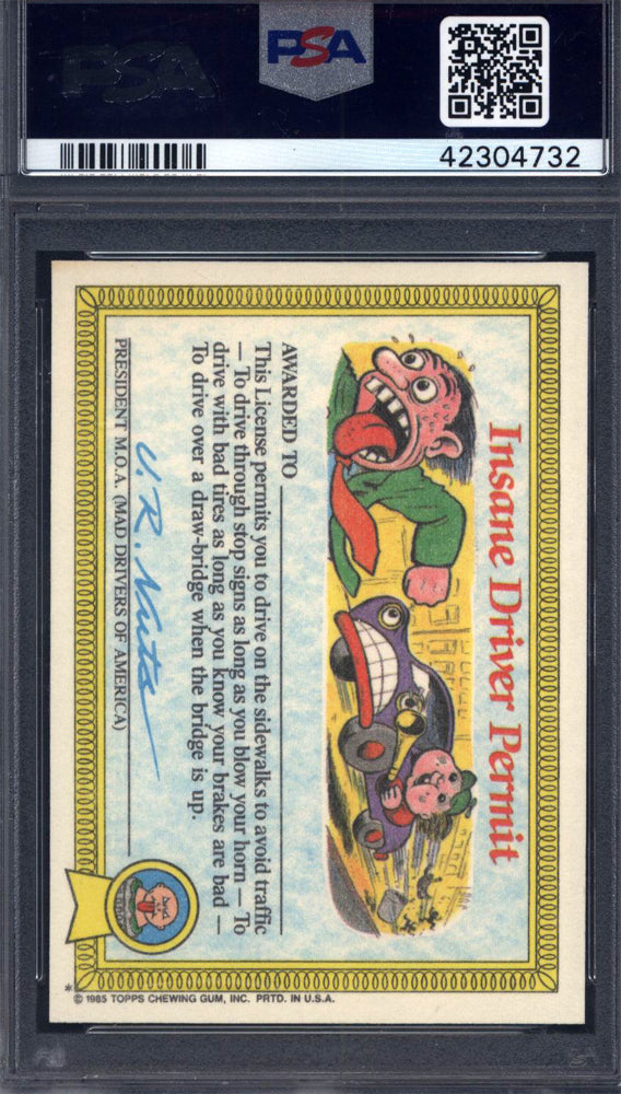 1985 GPK Garbage Pail Kids 1st Series Stickers #18a Cranky Frankie PSA 9