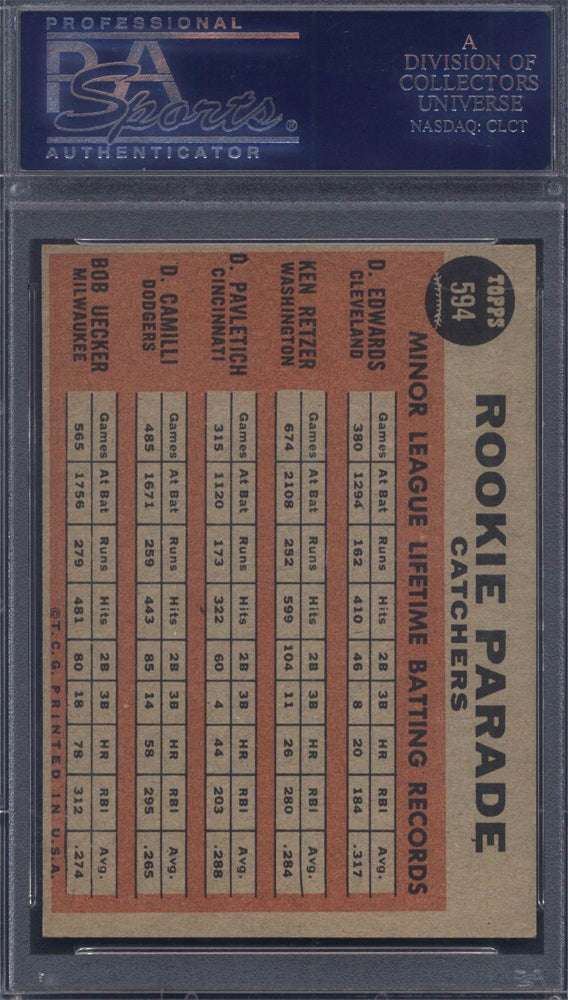 1962 Topps #594 Bob Uecker Rookie Braves PSA 6