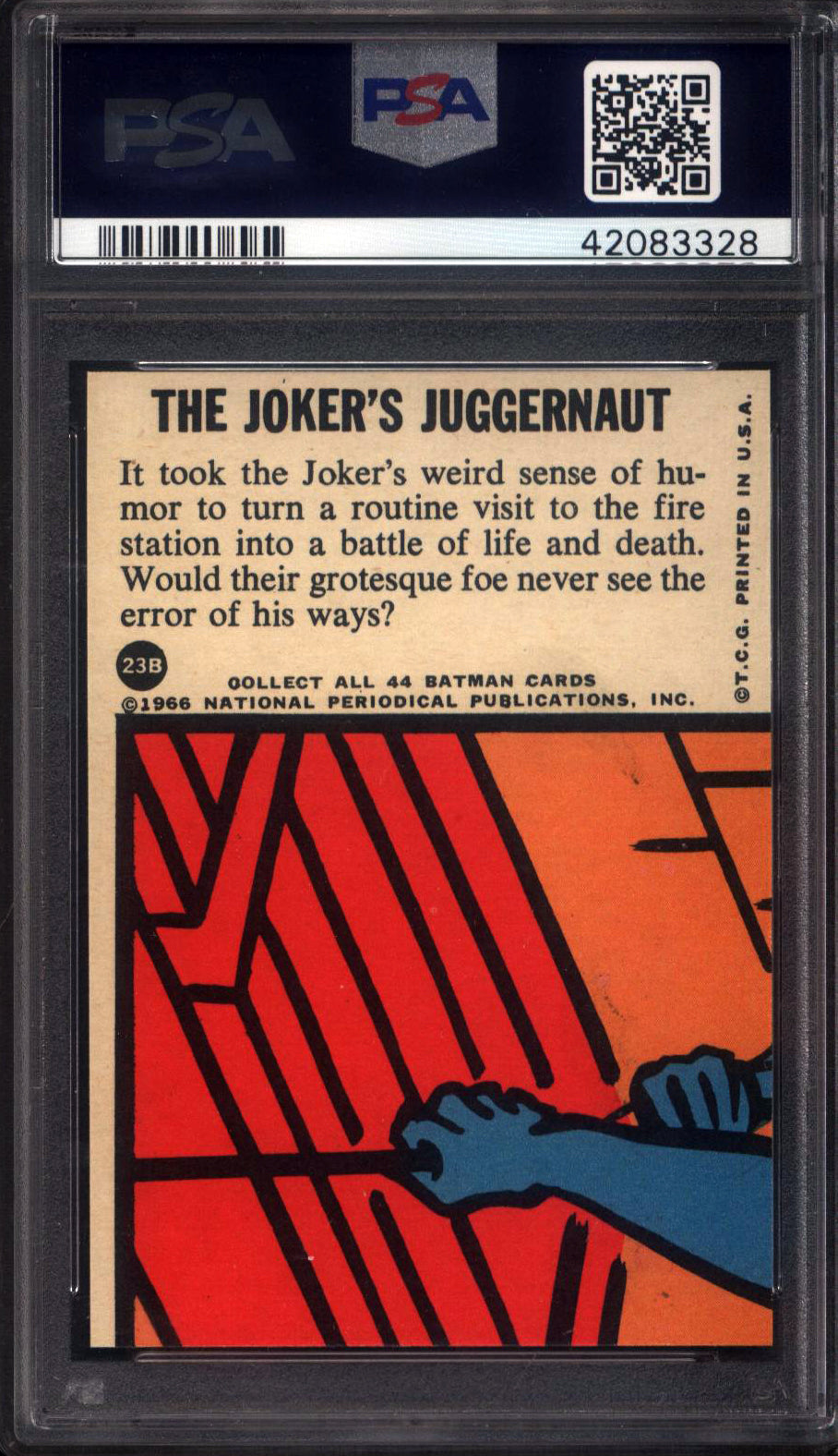 1966 Batman B Series Blue Bat Back #23B The Joker PSA 9 pop 1