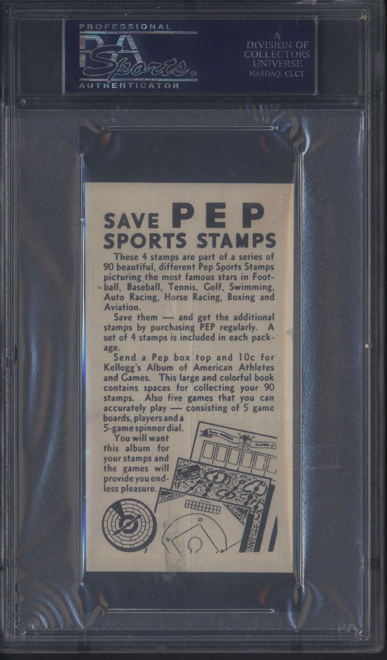 Kellogg's Pep Panel #16 with Red Grange + Rick Ferrell PSA 5 pop 2 only 1 Higher