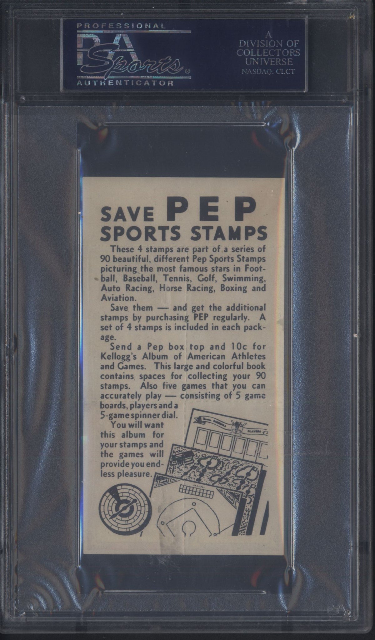 Kellogg's Pep Panel #16 with Red Grange + Rick Ferrell PSA 5 pop 2 only 1 Higher