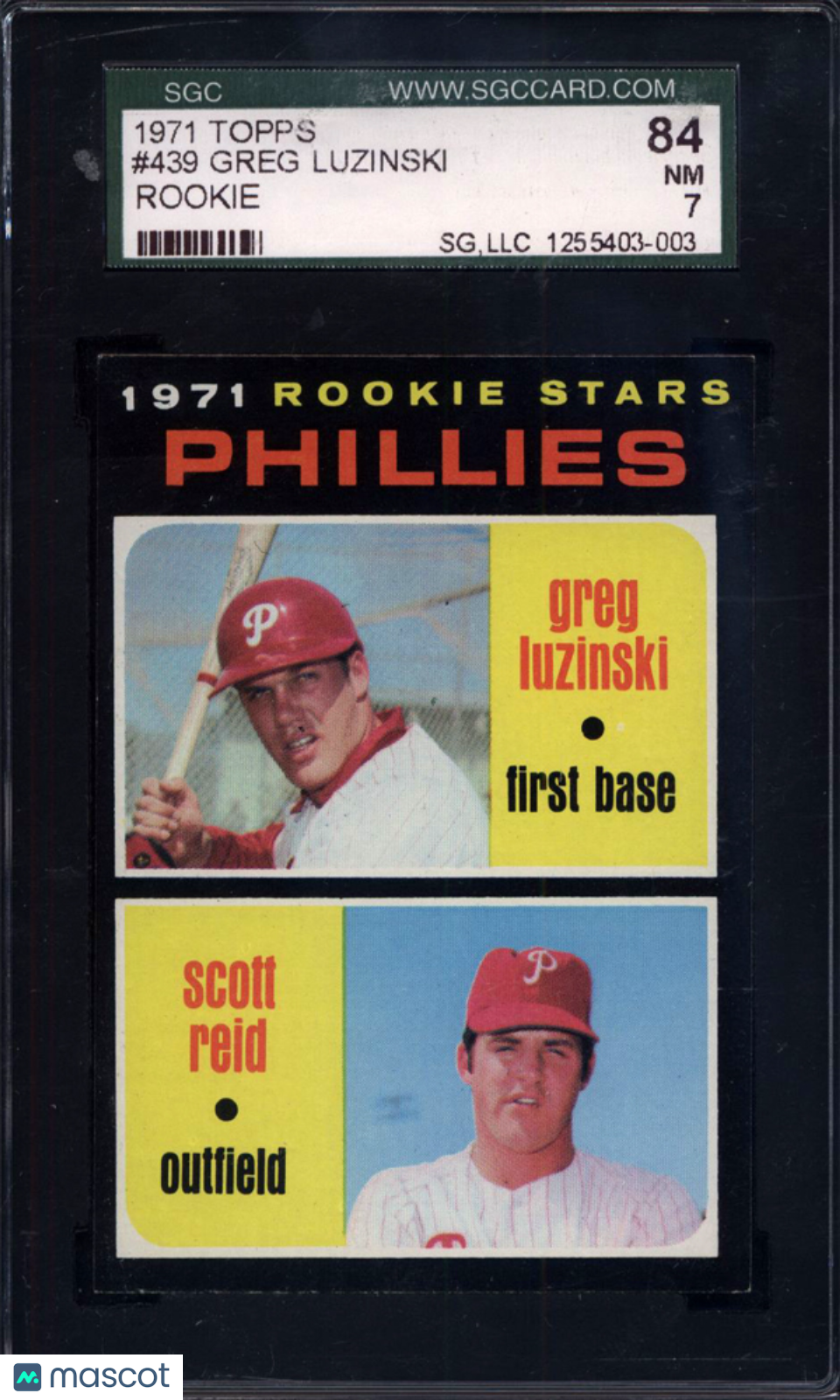 1971 Topps #439 Greg Luzinski Rookie Phillies SGC 7