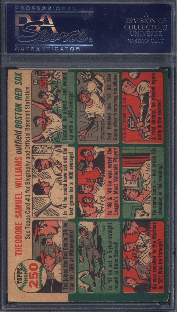 1954 Topps #250 Ted Williams Red Sox PSA 5