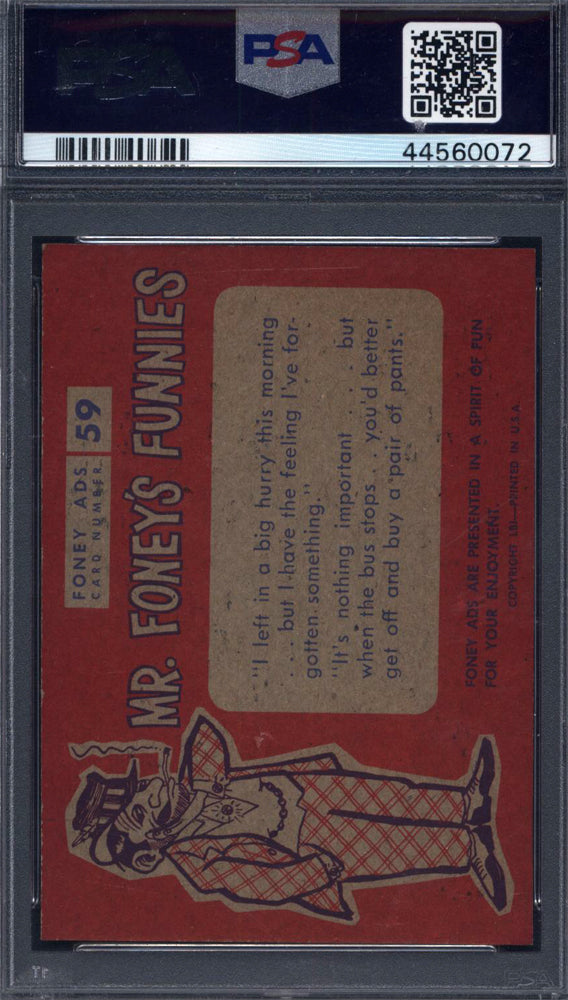 1960 Leaf Foney Ads #59 Rash Dog Food PSA 7