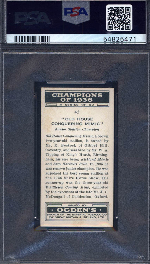 1937 Ogden's Ltd. Champions Of 1936 #45 "old House..." PSA 8
