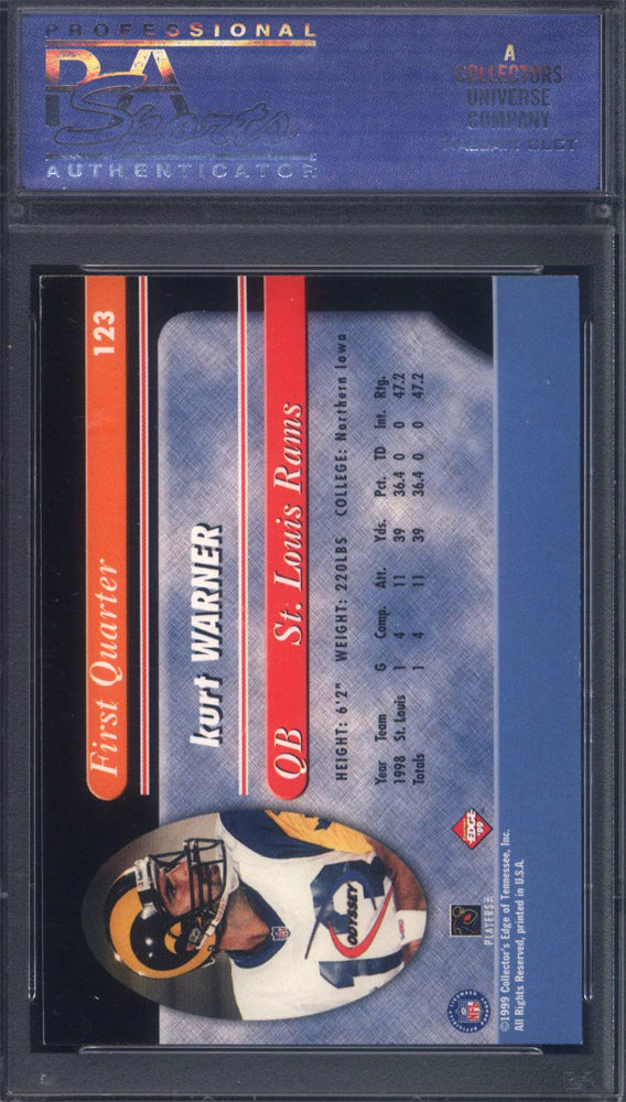 1999 Collector's Edge Odyssey Millennium #123 Kurt Warner Rookie HOF PSA 7