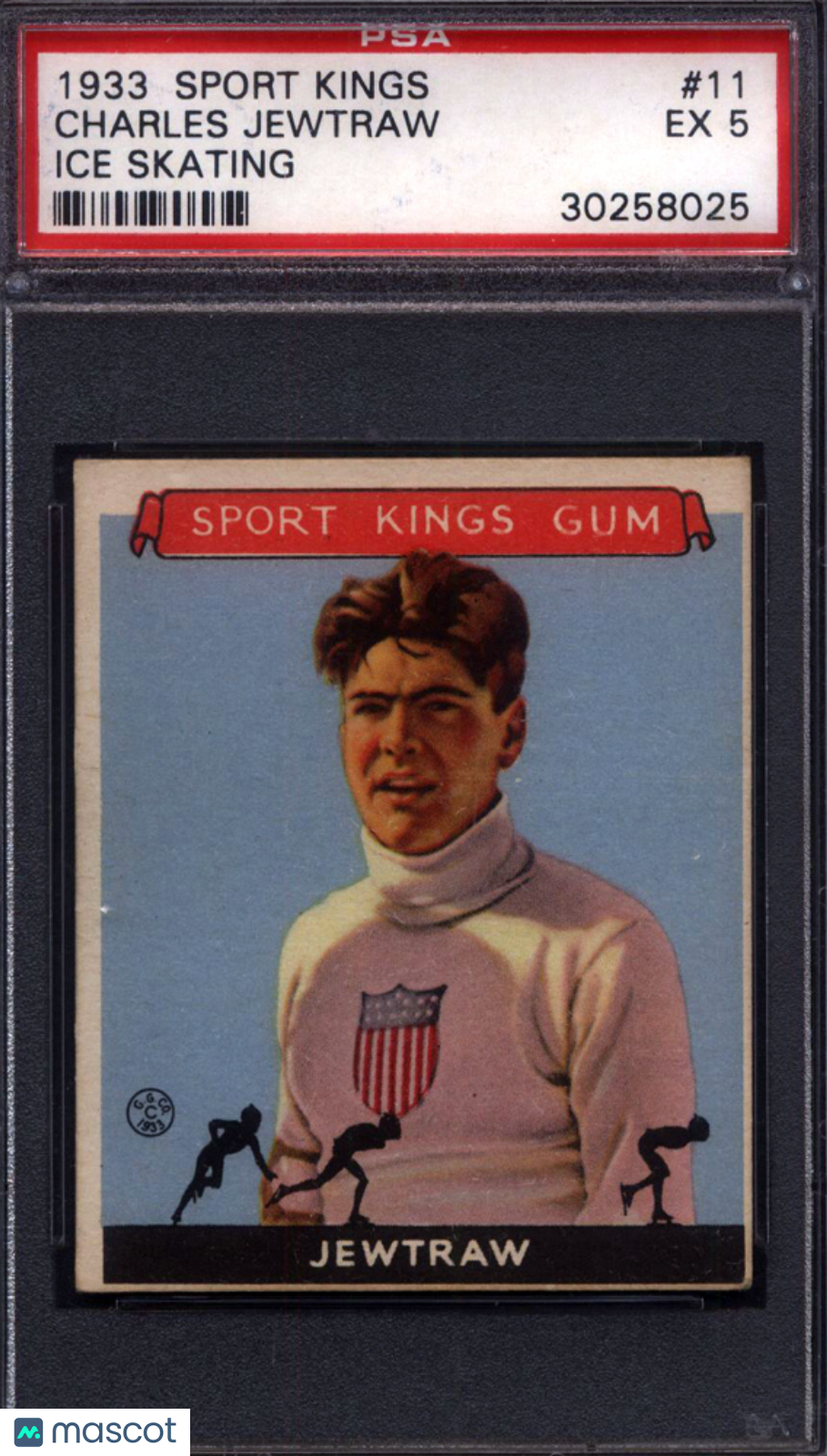 1933 Goudey Sport Kings #11 Charles Jewtraw Ice Skating PSA 5