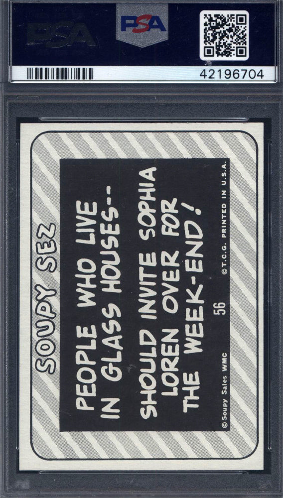1967 Topps Soupy Sales #56 People Who Live In Glass Houses PSA 9