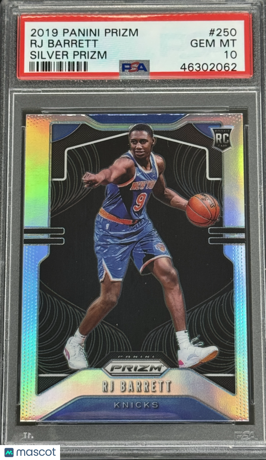 2019 Panini Prizm #250 RJ Barrett Rookie Silver Knicks PSA 10