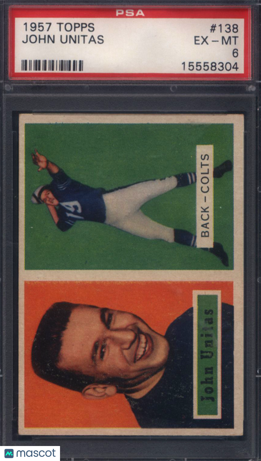 1957 Topps #138 Johnny Unitas Rookie HOF Colts PSA 6