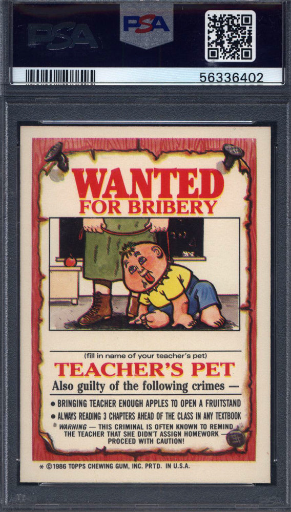 1986 Topps Garbage Pail Kids Stickers #108a Smelly Sally PSA 10