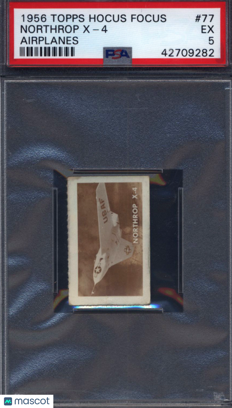 1956 Topps Hocus Focus Airplanes #77 Northrop X-4 PSA 5