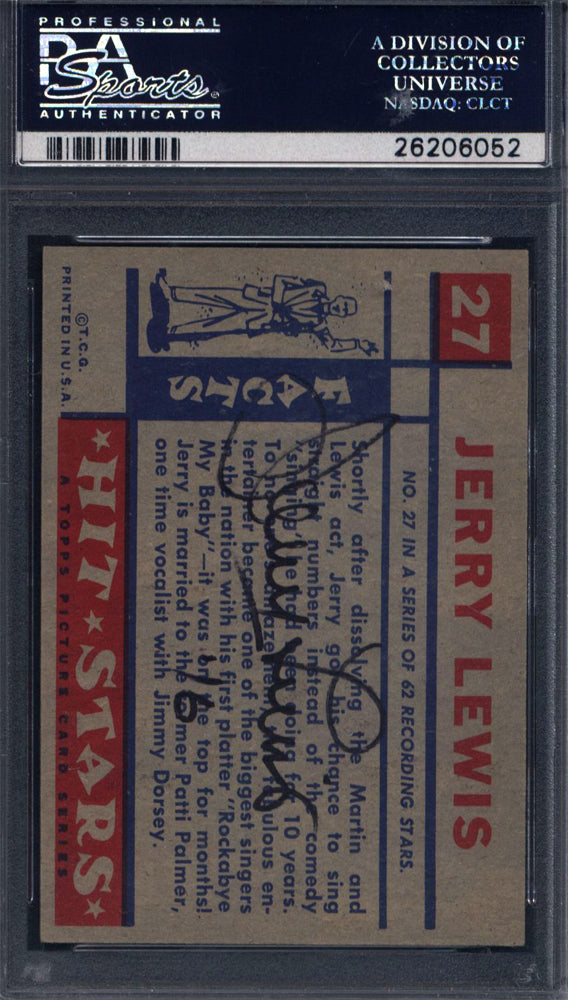 1957 Topps Hit Stars #27 Jerry Lewis Signed Autograph PSA/DNA PSA Authentic