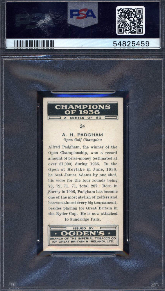 1937 Ogden's Ltd. Champions Of 1936 #24 A.H. Padgham PSA 8
