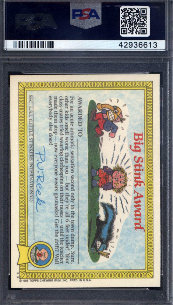 1985 GPK Garbage Pail Kids 1st Series Stickers #13b Spacey Stacy PSA 8