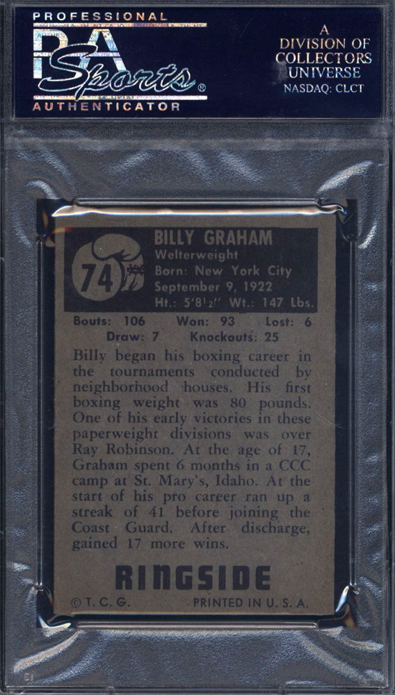 1951 Topps Ringside Boxing #74 Billy Graham PSA 7