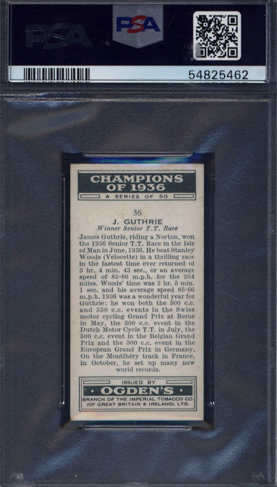1937 Ogden's LTD. Champions Of 1936 #36 J. Guthrie PSA 7