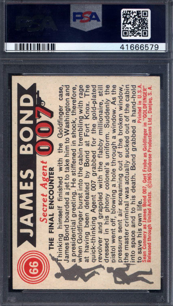 1965 James Bond #66 The Final Encounter - Last Card In Set PSA 8