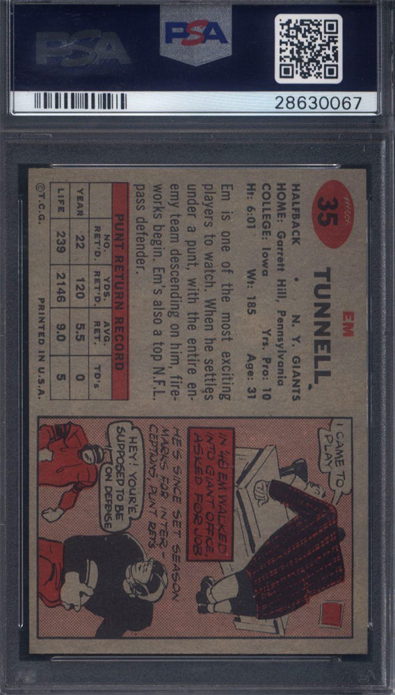 1957 Topps #35 Emlen Tunnell Giants PSA 7