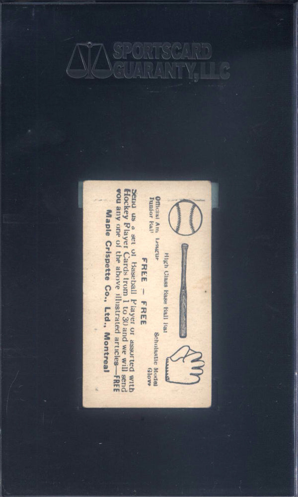 1923 Maple Crispette V117 #8 Babe Ruth Yankees SGC 1.5