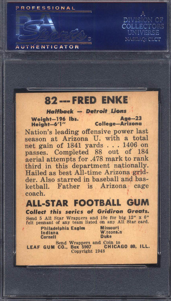 1948 Leaf #82 Fred Enke Lions PSA 6