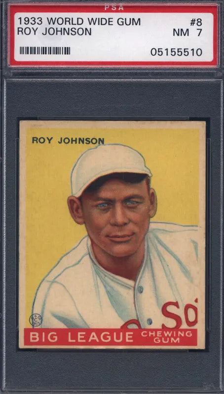 1933 World Wide Gum #8 Roy Johnson Red Sox PSA 7