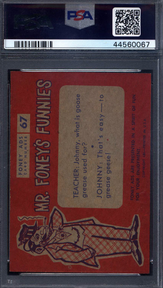 1960 Foney Ads #67 Pills Bros. PSA 7