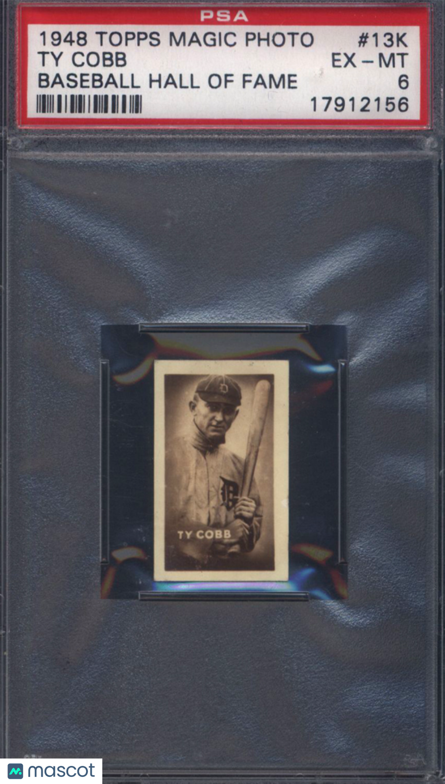 1948 Topps Magic Photo Baseball Hall Of Fame #13K Ty Cobb Detroit PSA 6