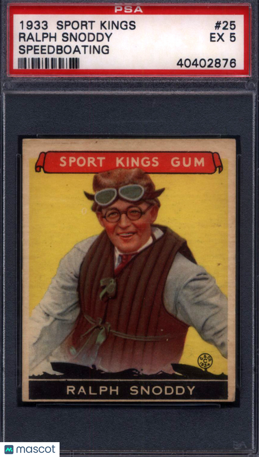 1933 Goudey Sport Kings #25 Ralph Snoddy Speedboating PSA 5