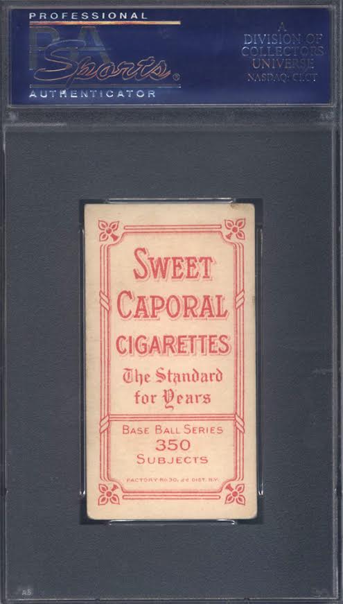 T206 Red Kleinow Catching New York PSA 4 Sweet Caporal Back