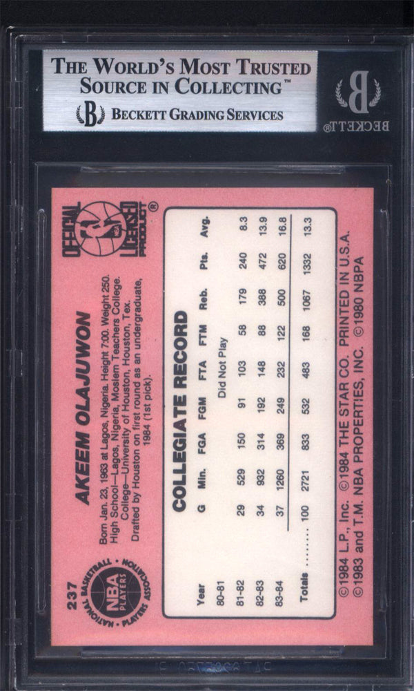 1984 Star #237 Hakeem Olajuwon Rookie HOF BGS 8.5 w/ 9 (2)