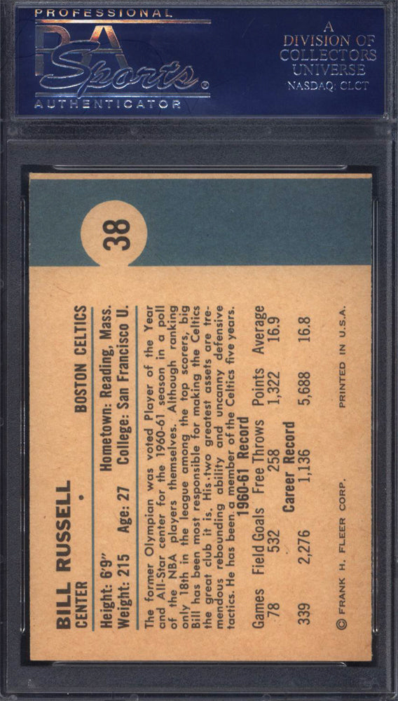 1961 Fleer #38 Bill Russell Celtics PSA 5