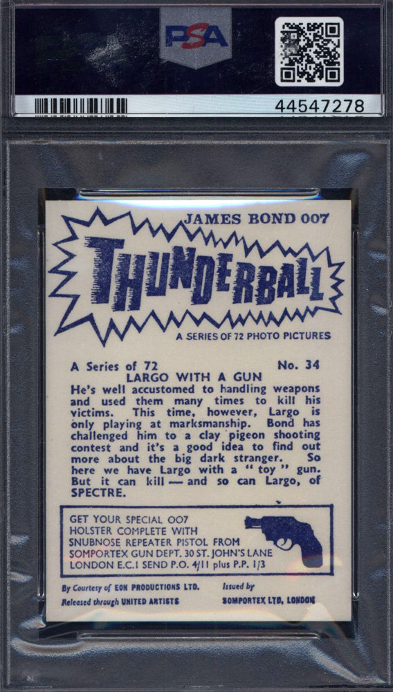 1966 Somportex Thunderball James Bond #34 Largo With A Gun PSA 9