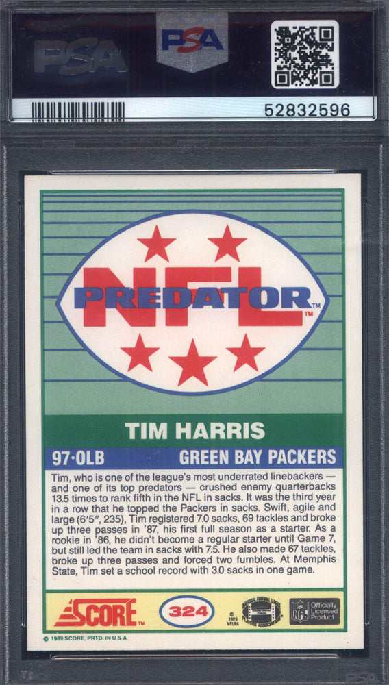 1989 Score #324 Tim Harris Packers PSA 10