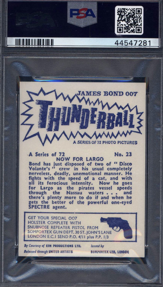 1966 Somportex Thunderball #23 Now For Largo PSA 8