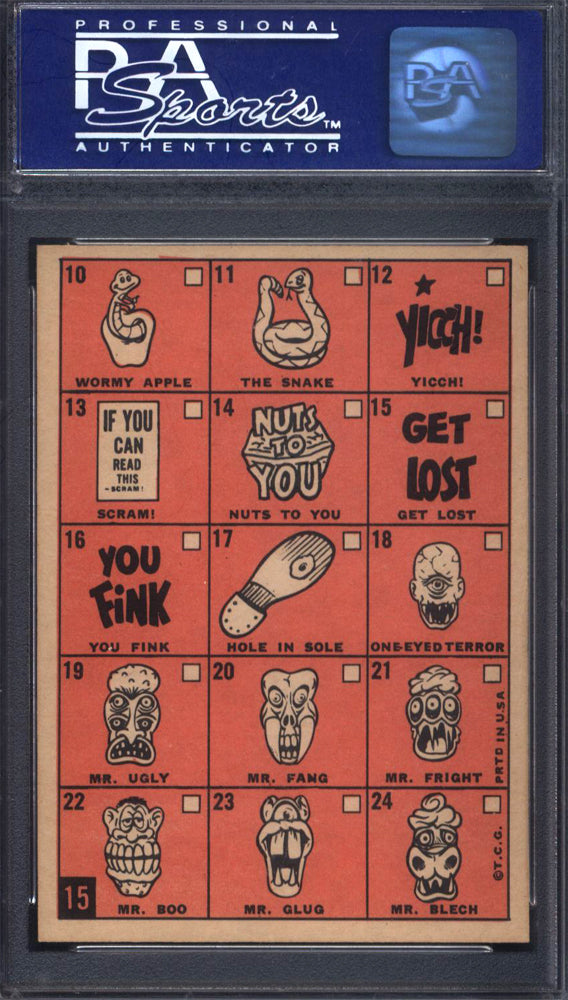 1966 Topps #15 Funny Ring Checklist PSA 7