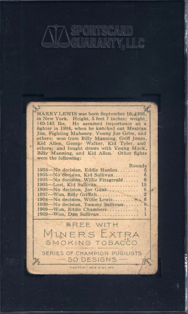 1910 T219 Miners Extra Harry Lewis Boxing SGC 1.5