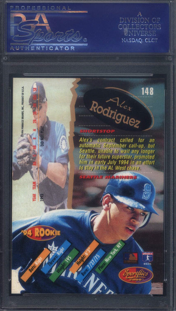 1994 Sportflics 2000 Rookie/Traded #148 Alex Rodriguez Artist's Proof PSA 10