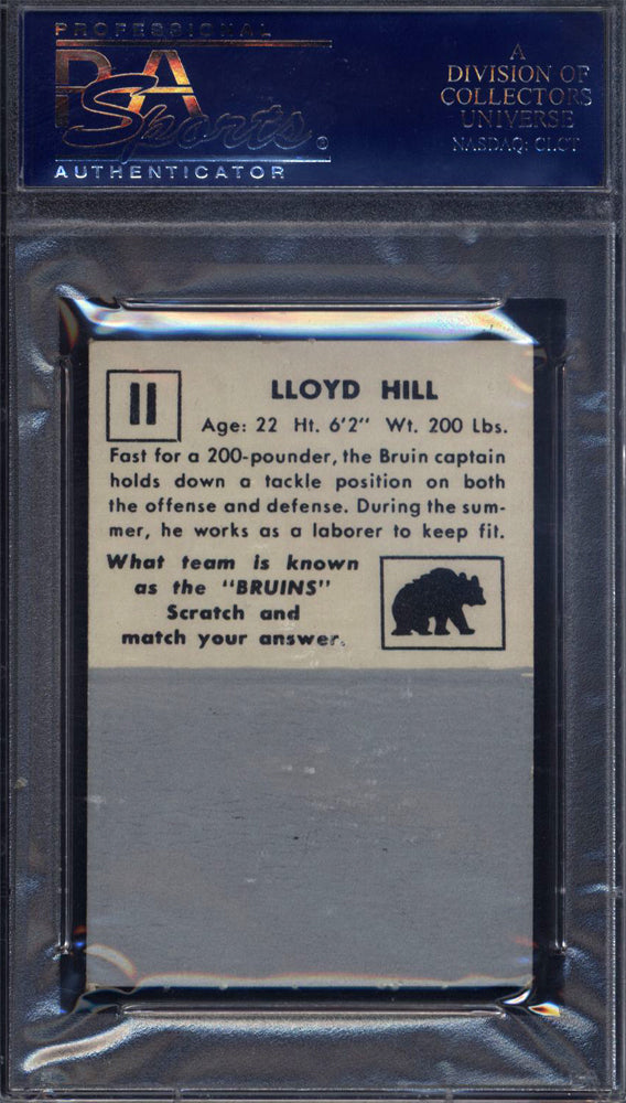 1951 Topps Magic Football #11 Capt. Lloyd Hill Un-Rubbed Bruins PSA 7