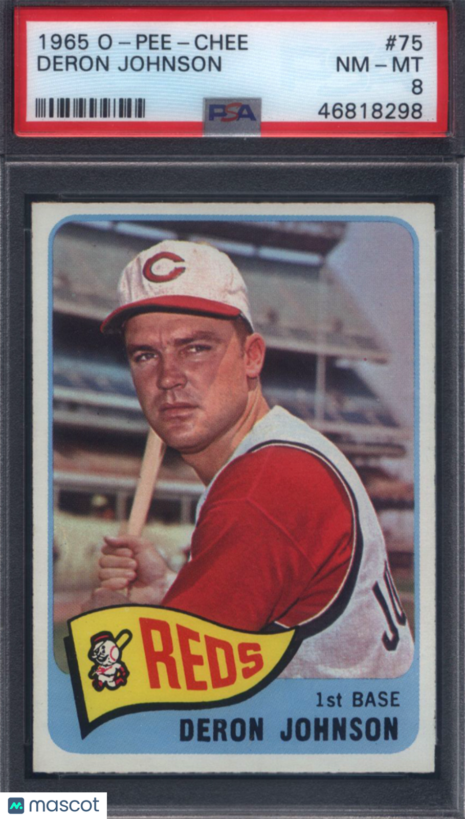 1965 OPC O-Pee-Chee #75 Deron Johnson Reds PSA 8 pop 2 (Only 1 Higher)