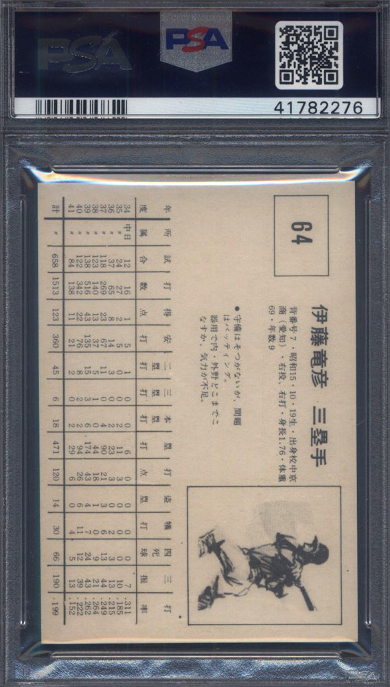 1967 Kabaya-Leaf #64 Tatsuhiko Ito PSA 8