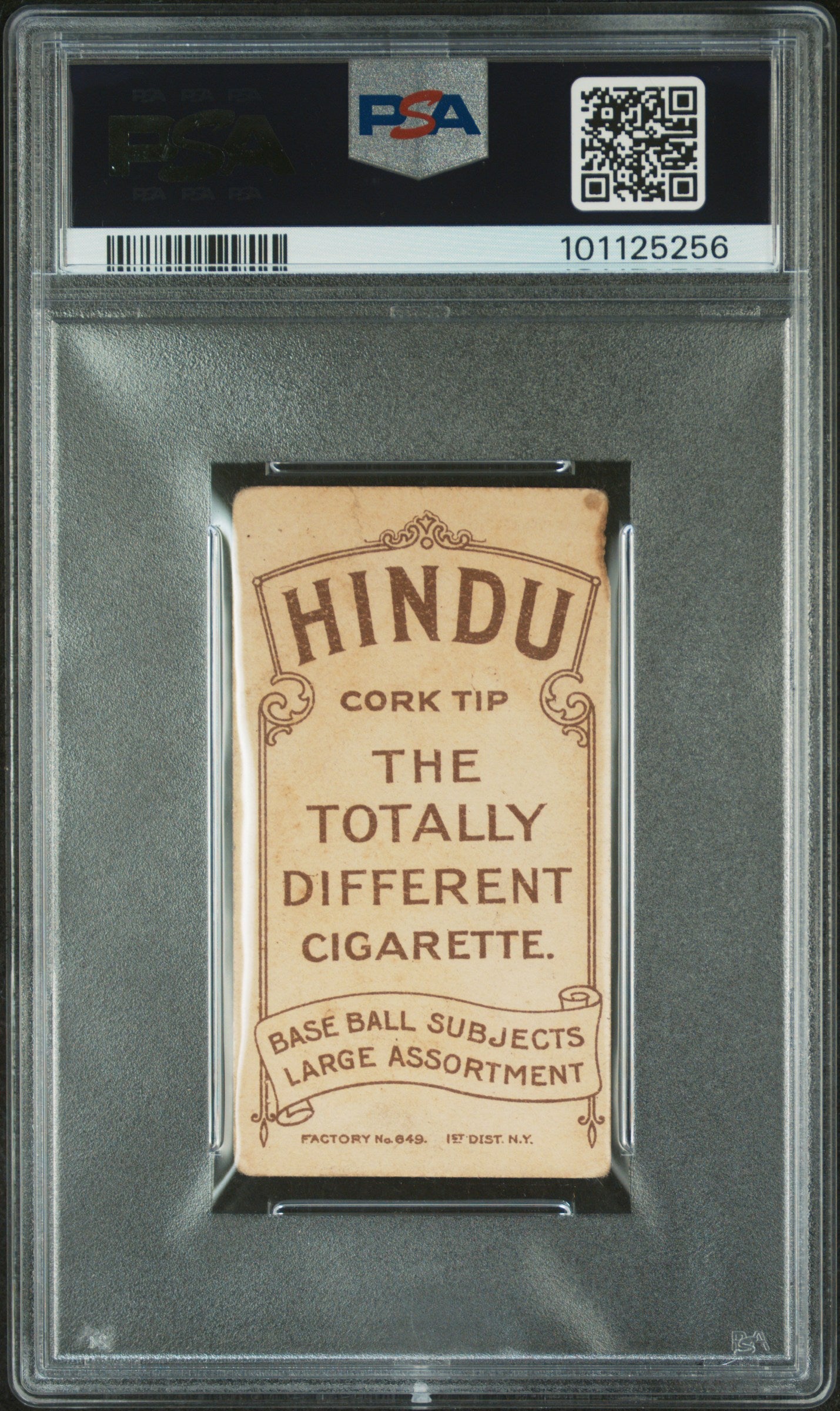 T206 Barney Pelty Horizontal St. Louis PSA 1 Hindu Brown Back