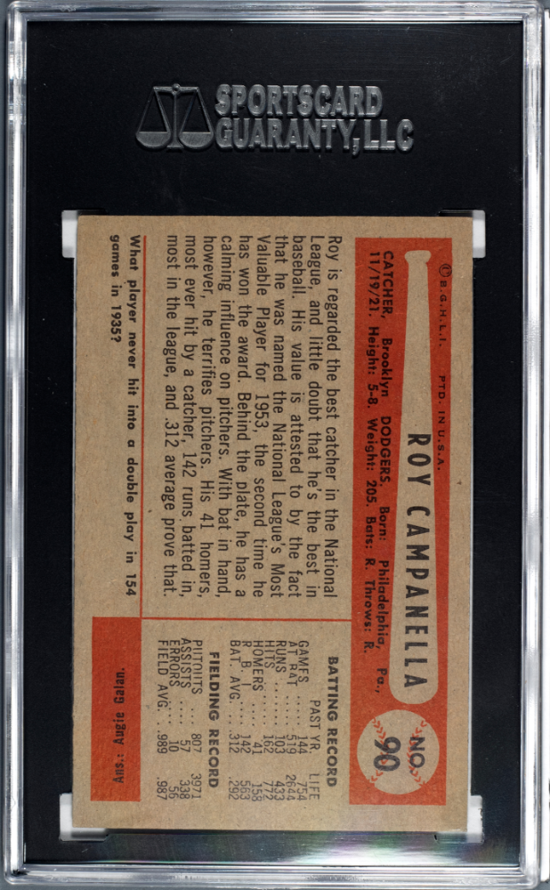 1954 Bowman #90 Roy Campanella Dodgers SGC 7