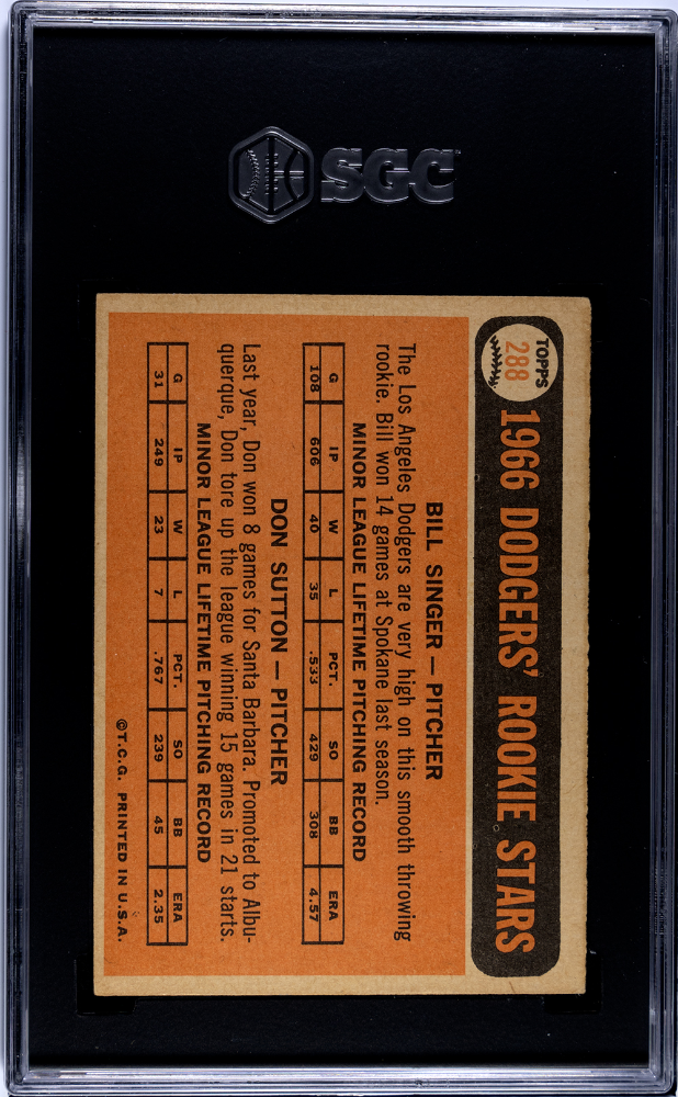 1966 Topps #288 Don Sutton Rookie HOF Dodgers SGC 5.5