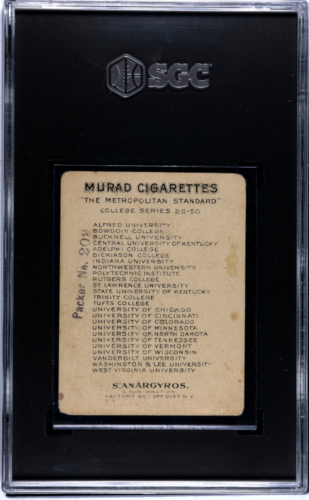 1910 Murad Cigarettes T51 College Series Northwestern Basketball SGC 1.5