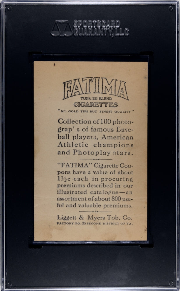 1914 Fatima Cigarettes T222 Art Fletcher New York SGC 1.5