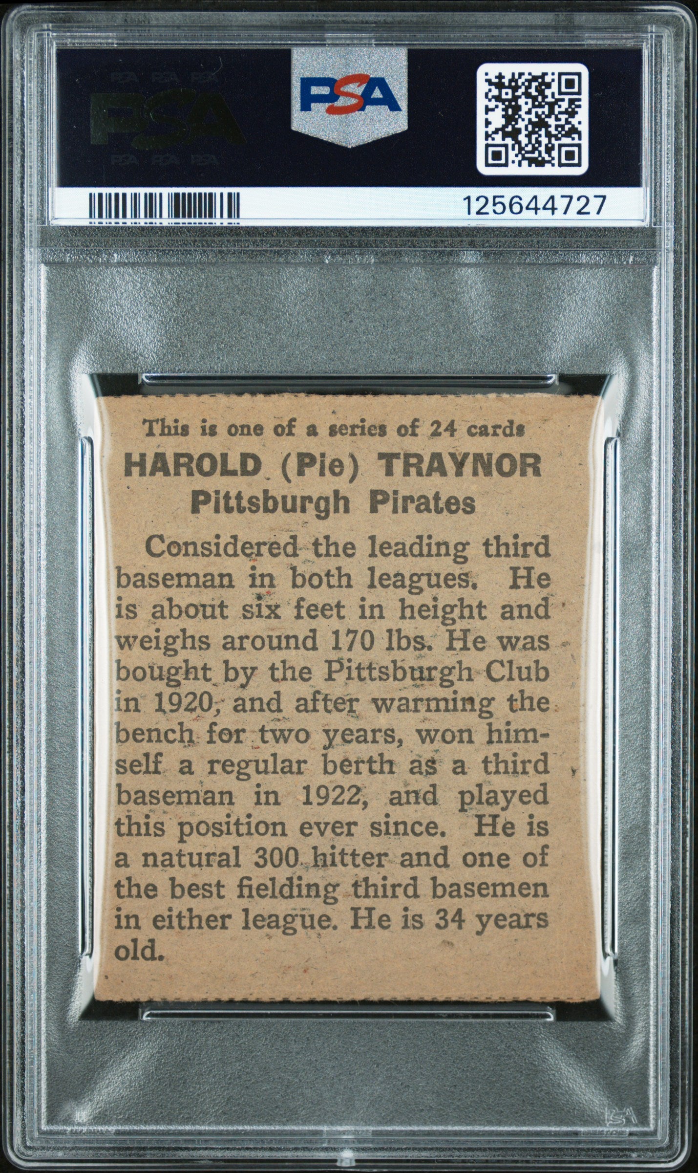 1933 Eclipse Import Pie Traynor PSA 4