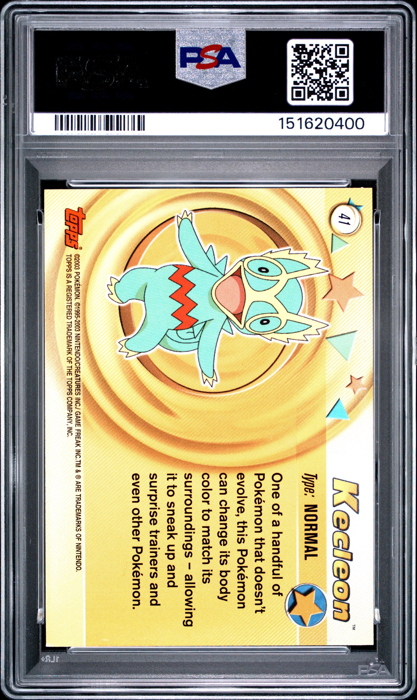2003 Topps Pokemon Advanced #41 Kecleon PSA 8 Pop 2