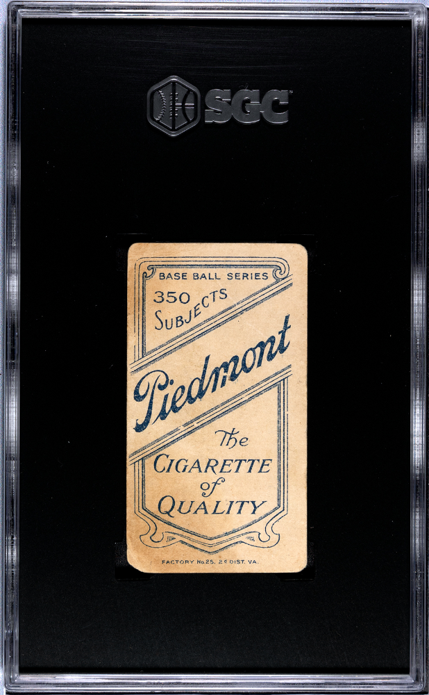 1910 T206 Mordecai Brown Chicago On Shirt Cubs SGC 2.5 Piedmont Back