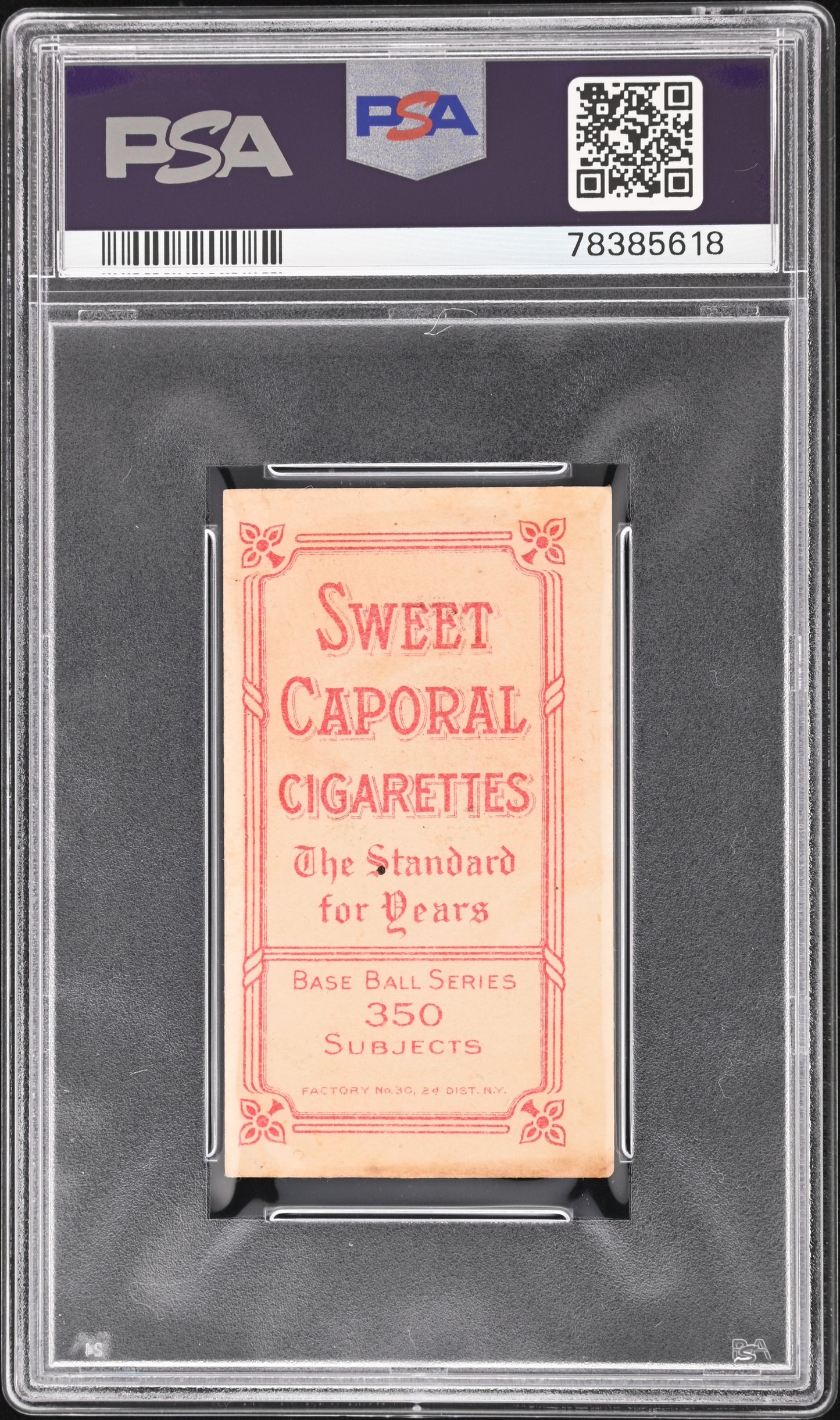 T206 Ty Cobb Portrait Red Background PSA 2 Sweet Caporal Back